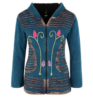 Sweatjacke "Flower Power", Kapuze, Stickerei, Fleecefutter, für Damen bei Karstadt Sports Online