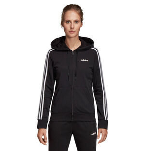 Sweatjacke "Essentials 3Stripes", Kapuze, für Damen, schwarz/weiß, S bei Karstadt Sports Online