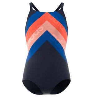 Badeanzug, Logo, Streifen, für Mädchen, schwarz/mehrfarbig, 140 bei Karstadt Sports Online