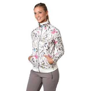 Sweatjacke, Blumenmuster, Stehkragen, für Damen, weiß/rosa, M bei Karstadt Sports Online