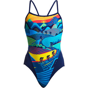 Damen Badeanzug Funkita Single, blau/gelb, 42 bei Karstadt Sports Online
