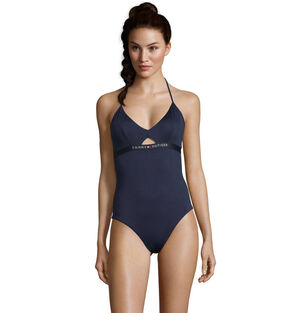 Badeanzug, Neckholder, Logo-Unterbrustband, Cut-Out, wattiert, für Damen, navy, S bei Karstadt Sports Online