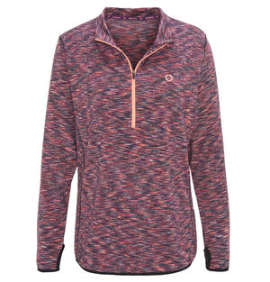 Langarmshirt, Comfort Fit, Reißverschluss, schnelltrocknend, Daumenöffnung, meliert, für Damen bei Karstadt Sports Online