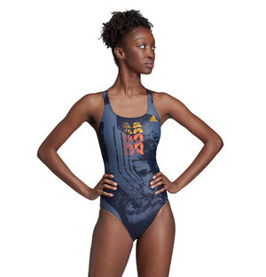 Badeanzug "Graphic Fitness", für Damen, blau/navy, 46 bei Karstadt Sports Online