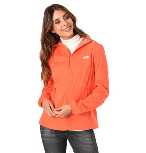 Damen Softshelljacke "Hikesteller", verstellbare Kapuze, windfest, wasserabweisend, aprikot, S bei Karstadt Sports Online