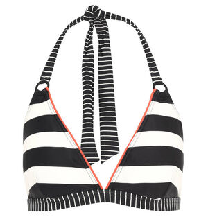 Bikini Oberteil, Neckholder, gestreift, kontrastfarbene Naht bei Karstadt Sports Online