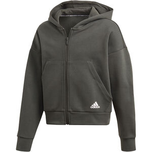 Mädchen Kapuzenjacke Must Haves 3-Streifen, schilfgrün/weiß, 152 bei Karstadt Sports Online