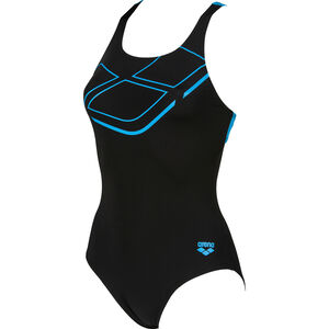 Damen Sport Badeanzug Essentials, schwarz/blau, 38 bei Karstadt Sports Online
