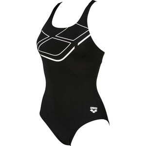 Damen Sport Badeanzug Essentials Bustier, schwarz/weiß, 46 bei Karstadt Sports Online