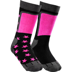 Skisocken, 2er-Pack, für Mädchen, schwarz/pink, 35-38 bei Karstadt Sports Online