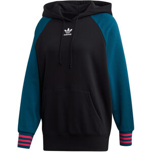 Hoodie, verstellbare Kapuze, Kängurutasche, für Damen, schwarz/petrol, bei Karstadt Sports Online