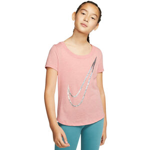 T-Shirt "Scoop Shine Swoosh", Metallic-Look, für Mädchen, rosé, XL bei Karstadt Sports Online