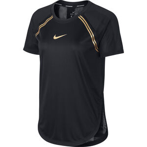 Dri-Fit T-Shirt "Glam", Rundhalsausschnitt, für Damen, schwarz/gold, XS bei Karstadt Sports Online