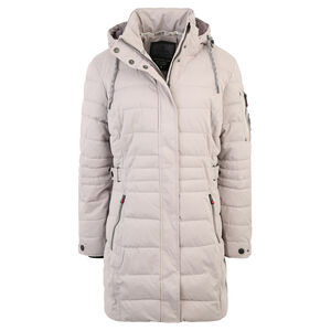 Parka, gesteppt, abnehmbare Kapuze, Kinnschutz, unifarben, für Damen, taupe, 46 bei Karstadt Sports Online