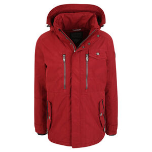 Winterjacke, wasserdicht, Kinnschutz, abnehmbare Kapuze, für Herren, dunkelrot, L bei Karstadt Sports Online