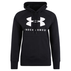 Kapuzenshirt "Rival Fleece Sportstyle Hoodie" Logo-Print, Raglanärmel, Rippbündchen, für Damen, schwarz, S bei Karstadt Sports Online