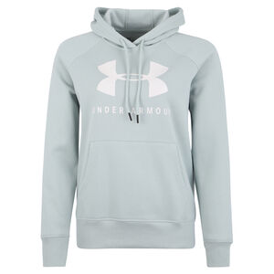 Kapuzensweatshirt "Rival Fleece Sportstyle" Logo-Print, Raglanärmel, Kängurutasche,  für Damen, hellmint, L bei Karstadt Sports Online
