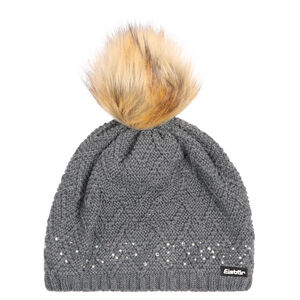 Mütze "Isabella Lux", Strick, Strassstein-Besatz, Bommel, für Damen, dunkelgrau bei Karstadt Sports Online