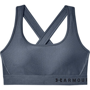 HeatGear® Sport-BH "Armour Mid Crossback" atmungsaktiv, doppelschichtig, für Damen, blaugrau, L bei Karstadt Sports Online