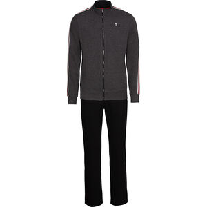 Trainingsanzug, Streifen-Design, Elastikbund, Seitentaschen, für Herren, anthrazit/schwarz, M bei Karstadt Sports Online