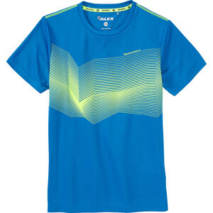 T-Shirt, Rundhalsausschnitt, für Kinder,  azur/neongelb, 152 bei Karstadt Sports Online