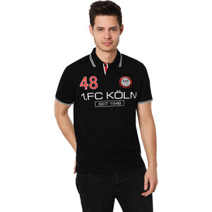 Poloshirt "Hafengasse", Stickerei, Print, 1. FC Köln, für Herren, schwarz, XL bei Karstadt Sports Online