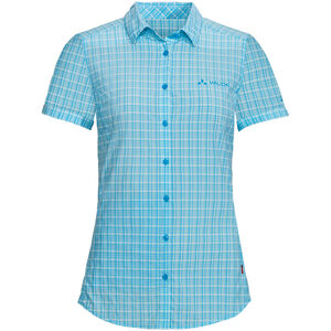 Kurzarmbluse "Seiland II", kariertes Muster, für Damen, azur, 44 bei Karstadt Sports Online