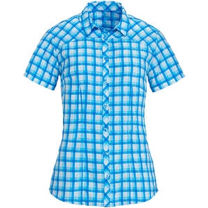 Kurzarmbluse "Tacun", kariertes Design, für Damen, azur/weiß, 36 bei Karstadt Sports Online