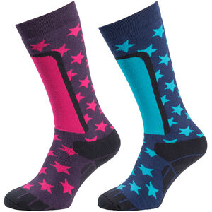 Kinder Skisocken 2er Pack, pink/blau, 35-38 bei Karstadt Sports Online