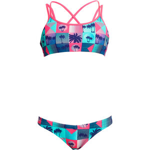 Bikini, gemustert, LSF 50, für Mädchen, türkis/pink, 140 bei Karstadt Sports Online