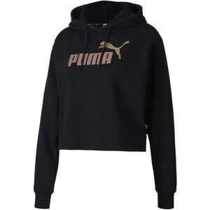 Essentials+ Kapuzenshirt "Metallic Crop", kurzer Schnitt, für Damen, schwarz/roségold, M bei Karstadt Sports Online