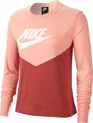 Langarmshirt, zweifarbig, Logo-Print, für Damen, pfirsich/bordeaux, S bei Karstadt Sports Online
