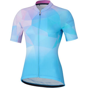 Radtrikot "Mizuki Jersey", kurz geschnitten,Rückentaschen, reflektierende Elemente, UV-Schutz, für Damen, blau/rosa, XXL bei Karstadt Sports Online