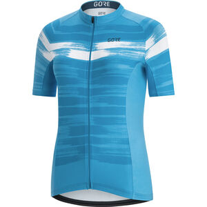 Radtrikot "C3 Paint", atmungsaktiv, feuchtigkeitsregulierend, schmale Passform, für Damen, türkis/weiß, L bei Karstadt Sports Online