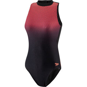 Badeanzug, Rückenreißverschluss, hoher Beinausschnitt, für Damen, schwarz/rot, 40 bei Karstadt Sports Online