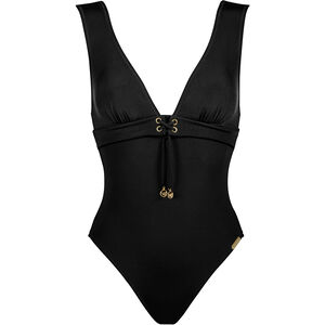 Badeanzug "Summer Soli", Rippenstruktur, tiefer Rückenausschnitt, breite Träger, für Damen, schwarz, 36/B bei Karstadt Sports Online