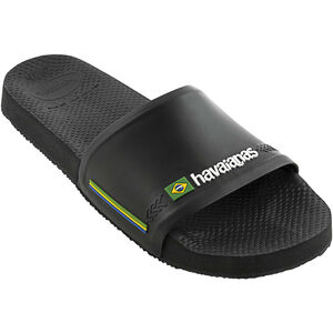 Slides "Brasil", vorgeformtes Fußbett, Logo-Detail, unifarben, schwarz, 45 bei Karstadt Sports Online