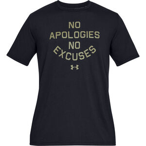 T-Shirt "No Apologies", großer Print, gerippter Kragen, für Herren, schwarz, L bei Karstadt Sports Online
