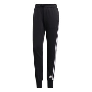 Trainingshose "3-Stripes French Terry", Tunnelzugbund , Eingrifftaschen, Logostreifen, für Damen, schwarz/weiß, L bei Karstadt Sports Online