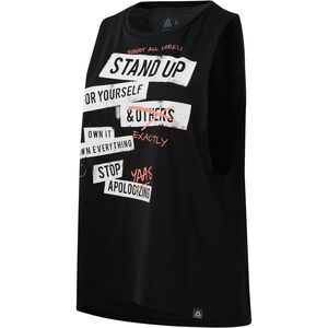 Tank-Top, Rundhalsausschnitt, Slogan-Print, für Damen, schwarz/weiß, M bei Karstadt Sports Online