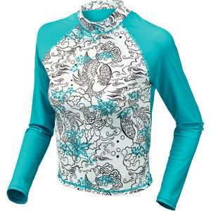 Damen Langarm-Schwimmshirt, weiß/petrol, M bei Karstadt Sports Online
