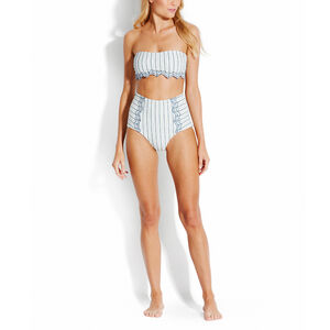 Damen Bikinioberteil Bandeau, weiß/hellblau, 38B bei Karstadt Sports Online
