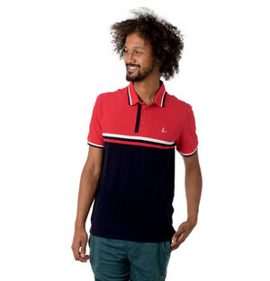 Poloshirt, zweifarbig, Marken-Stickerei, für Herren, rot/schwarz, M bei Karstadt Sports Online