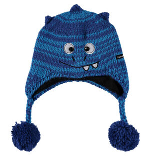 Strickmütze "Krümelino", Fleece, Bommel, Monster-Motiv, für Kinder, blau, 53 bei Karstadt Sports Online