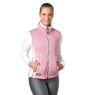 Sweatjacke, Strick-Einsatz, zweifarbig, Melange, für Damen, weiß/rosa, M bei Karstadt Sports Online