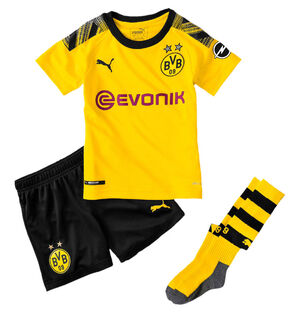 Borussia Dortmund Babykit Home, 3-tlg., mit Stutzen, 2019/20, für Kinder, schwarz/gelb, 104 bei Karstadt Sports Online