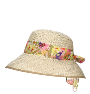 Strohhut, Chiffon-Zierband, Blumenmuster, Cloche-Stil bei Karstadt Sports Online