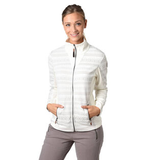 Sweatjacke, Norweger-Muster, Stehkragen, Strick-Struktur, für Damen, beige, XL bei Karstadt Sports Online