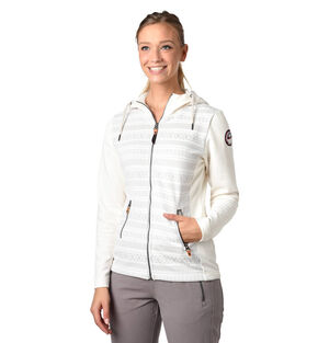 Sweatjacke, geripptes Norweger-Muster, Marken-Patch, für Damen, beige, M bei Karstadt Sports Online