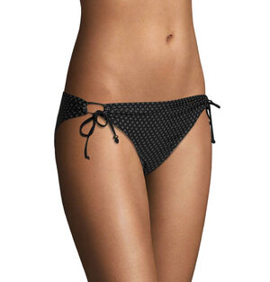 Bikini Hose, Kontrast-Umschlag, Zierschleifen, Perlen, unifarben, schwarz/weiß, S bei Karstadt Sports Online